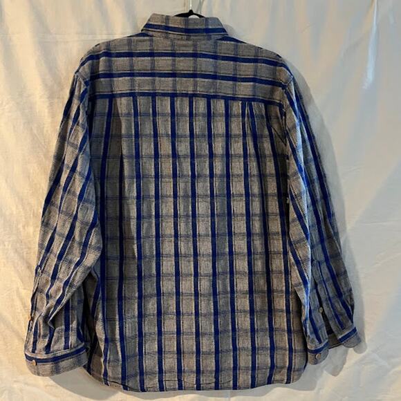 VTG Christian de Parallax Paris Shirt Cotton Blue Black White Cork Button Down - Picture 2 of 7